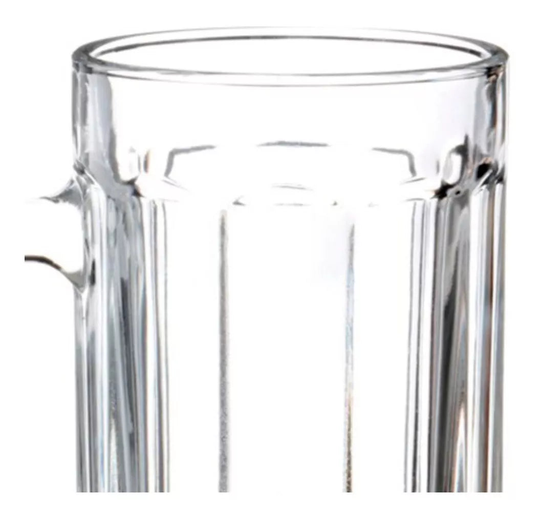 2pz Tarro Cervecero Líneas 400ml Micheladas Vaso Vidrio - Marchante MX