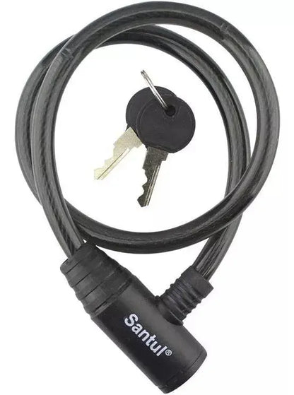 Candado Cable Llave Santul Acero Uso Ligero 65cm Largo - Santul - detalle