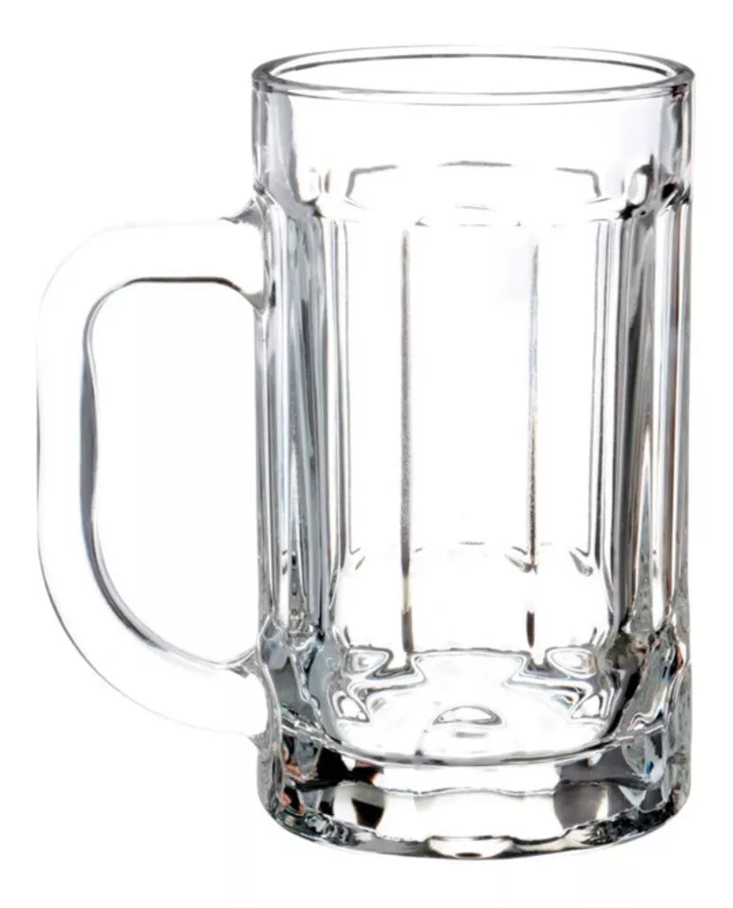 2pz Tarro Cervecero Líneas 400ml Micheladas Vaso Vidrio - Marchante MX