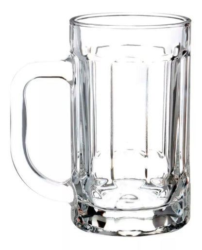 2pz Tarro Cervecero Líneas 400ml Micheladas Vaso Vidrio - Marchante MX