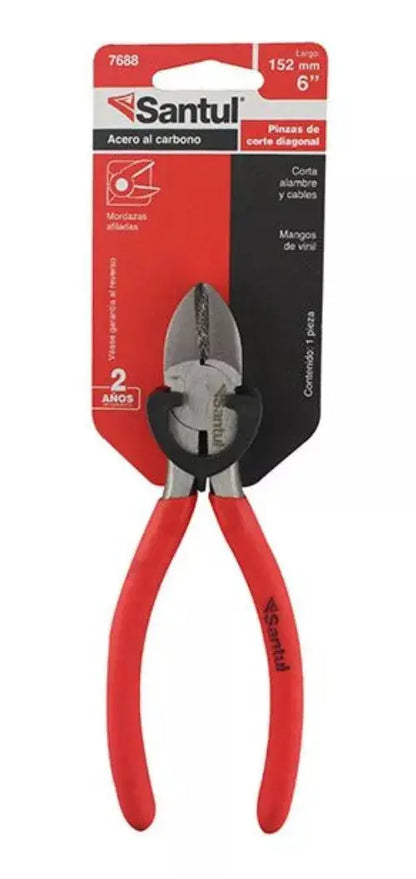 Pinza Clásica Corte Diagonal Santul 6 Acero Modelo 7688 - Santul