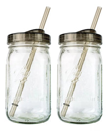 2pz Mason Jars Ball Hermetico Boca Regular 946 Ml Tapa Humo
