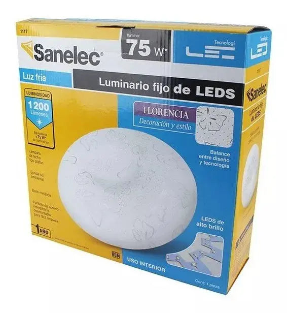 Luminario Led Plafon Decorativo Sanelec Florencia 12w 1117 - Sanelec
