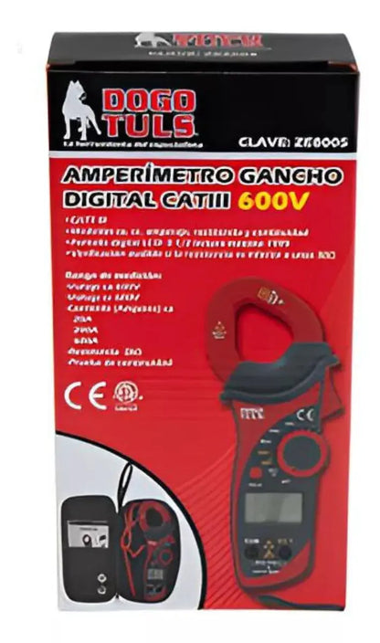 Multimetro Profesional Gancho Digital Dogotuls 600v Cat III - Dogotuls - vista trasera