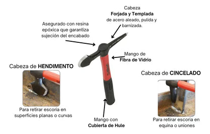 Martillo Soldador Urrea Fibra Vidrio 12'' 12 Oz Resistente