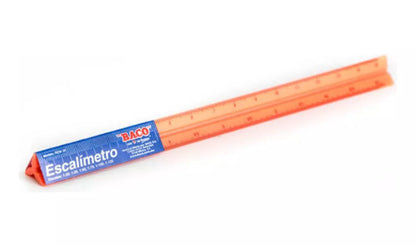 Escalimetro Triangular Baco Plástico 30cm Escolar 6 Escalas