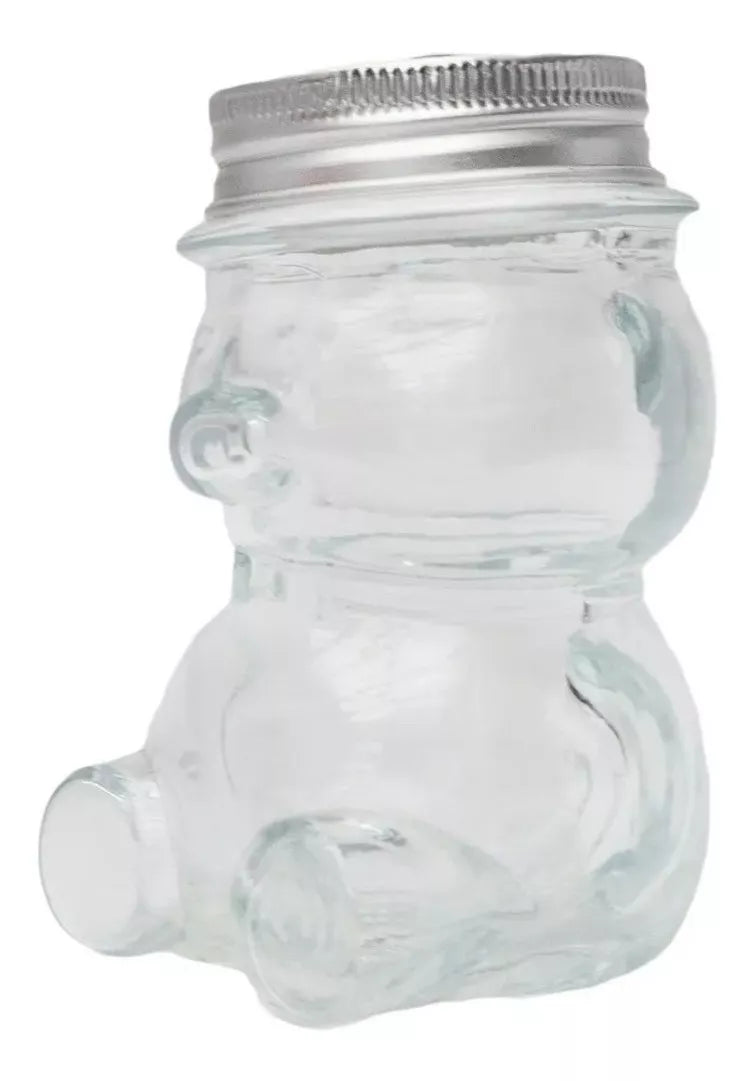 12p Frasco Vidrio Osito Dulcero Regalo Bautizo Recuerdo