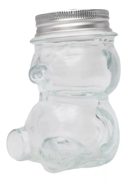 12p Frasco Vidrio Osito Dulcero Regalo Bautizo Recuerdo