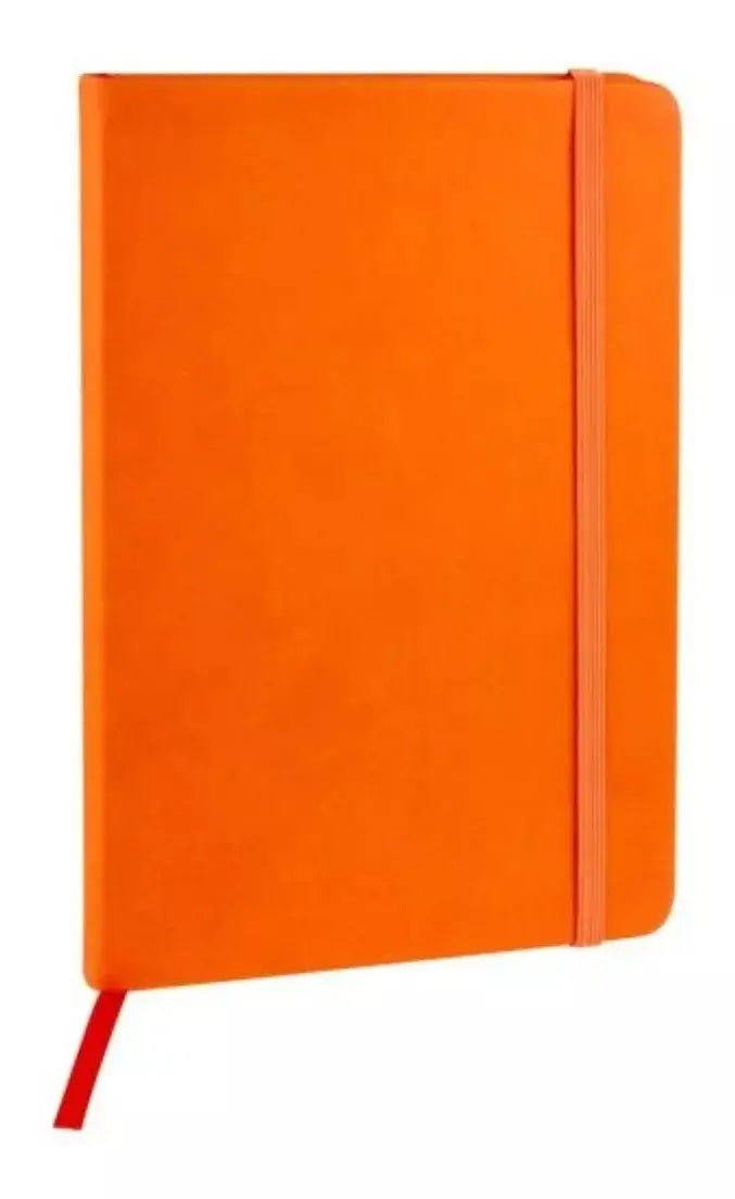 Libreta Tipo Moleskine Cuaderno 80h Raya 14x21 Color Escoger Naranja - Promoopcion