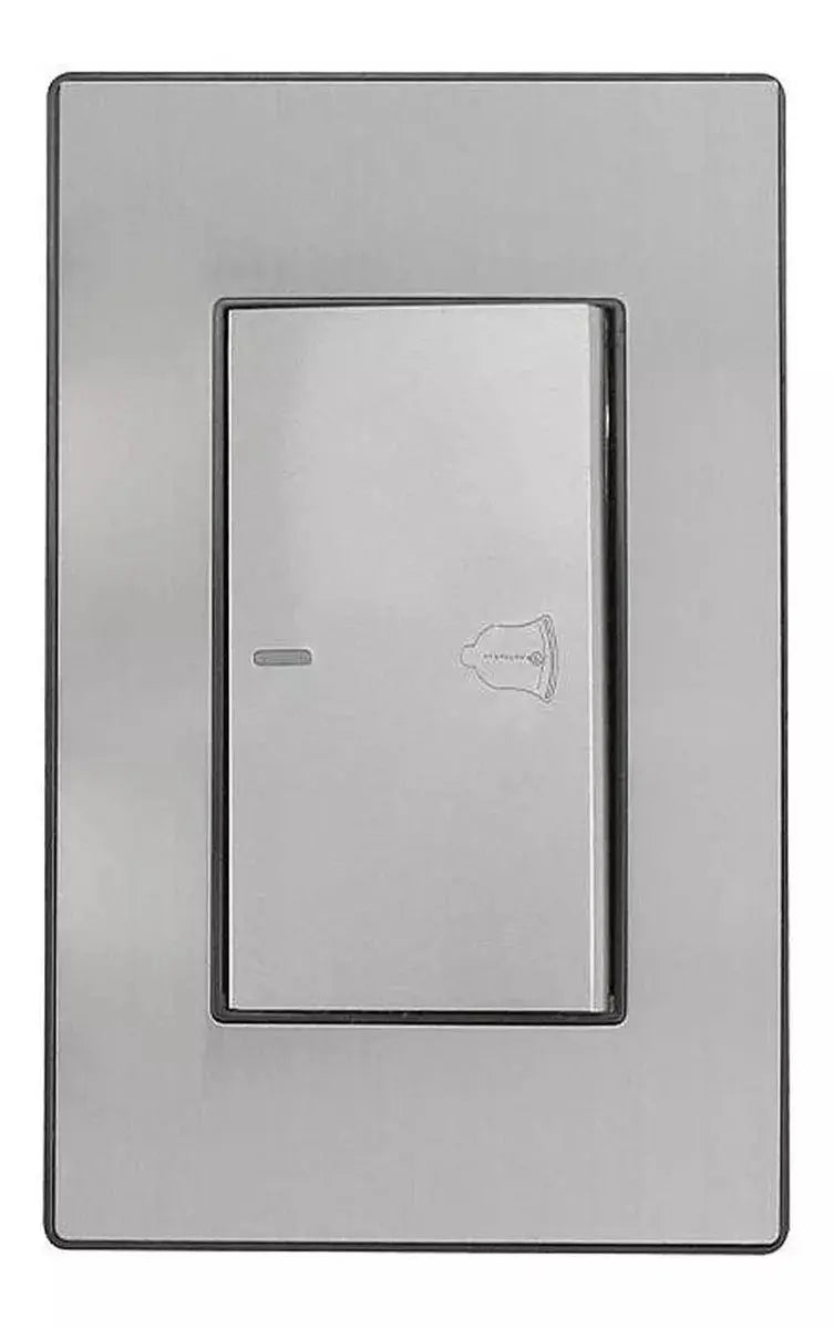 Placa Boton Timbre Sanelec 4644 Cordoba Acero Inoxidable - Sanelec - empaque