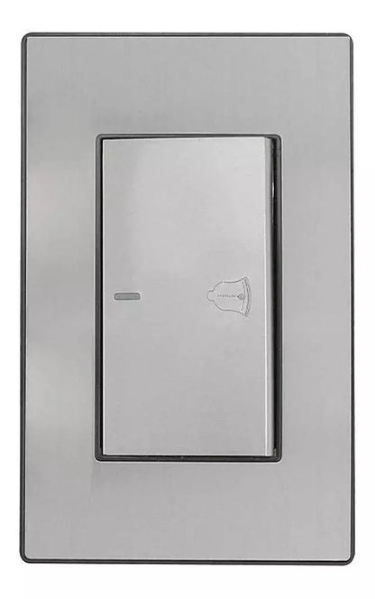Placa Boton Timbre Sanelec 4644 Cordoba Acero Inoxidable - Sanelec - empaque
