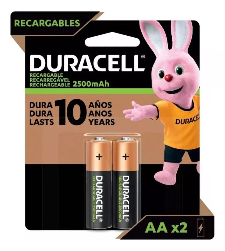 Pack 2 Pilas Recargables Duracell Nimh Modelo Aa 2500 Mah