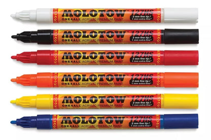 Set 6 Marcadores Molotow 2mm ONE4ALL Recargables Acrílico