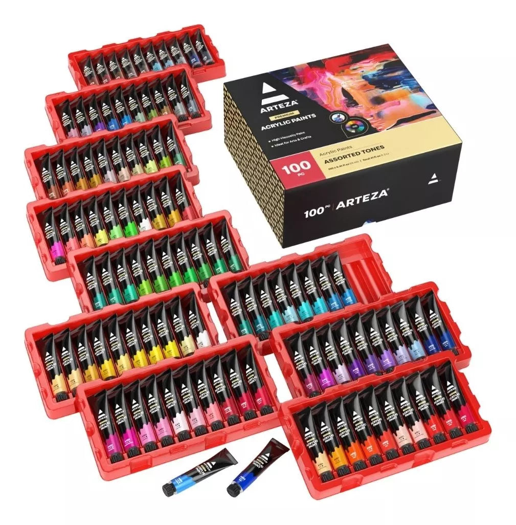 Set 100 Muestras De Pintura Acrilica 12ml C/u Arteza