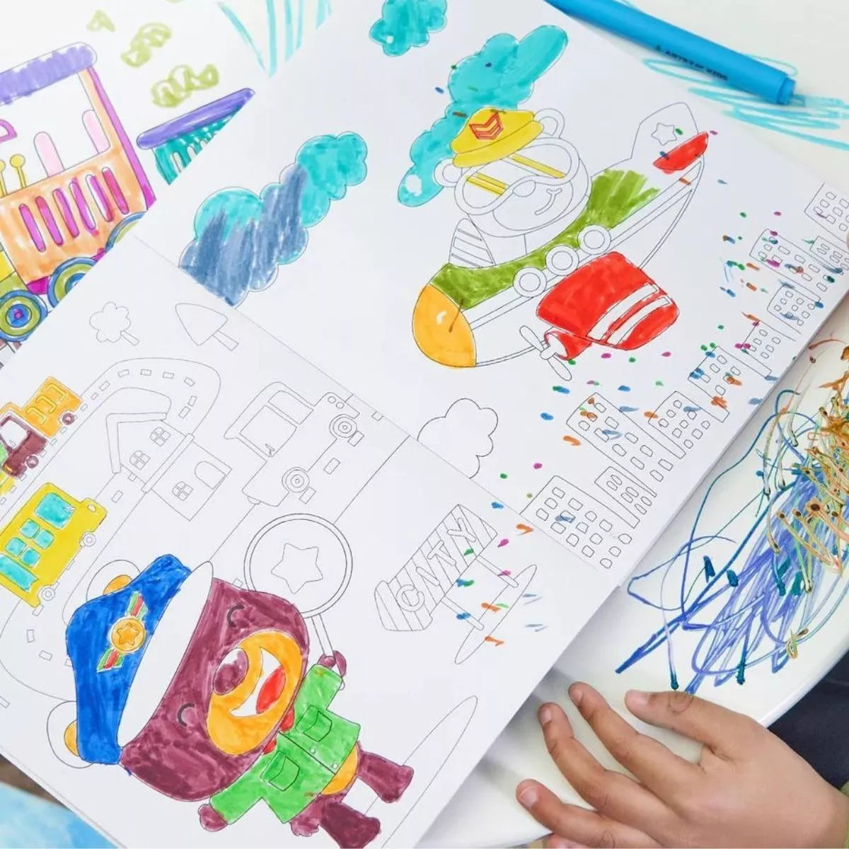 42 Plumones Niños Marcador Dibujo Punta Ancha Lavable Arteza