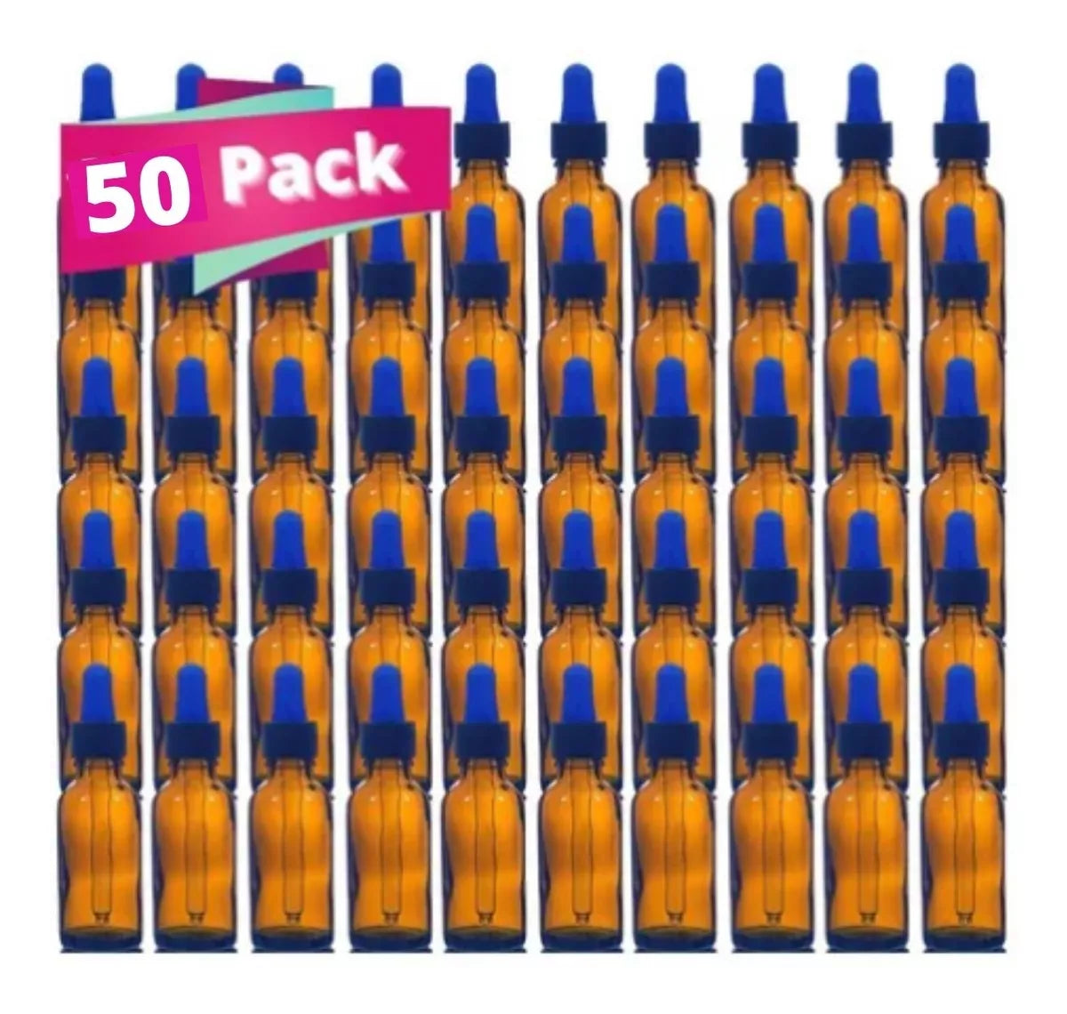 50 Botella Gotero Pipeta Vidrio 30 Ml Ambar Frasco Envase - Marchante MX