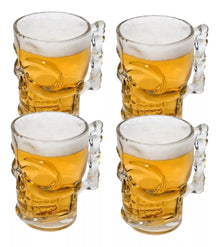 Pack Vaso Tarro Calavera Craneo Skull Vidrio 4 Pz De 540ml
