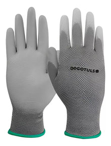 6pz Guante Nylon Palma Recubierta Poliuretano Dogotuls Gris