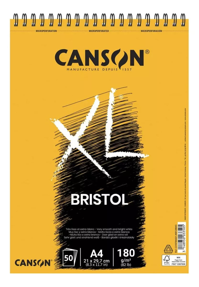 Cuaderno De Dibujo Satinado Canson Xl Bristol 21x29.7cm 50h