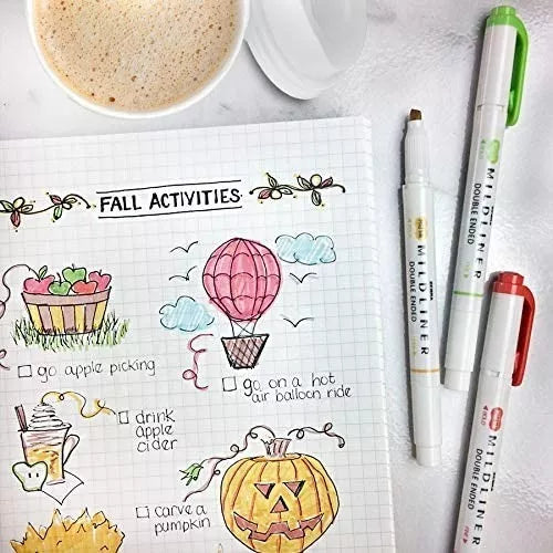 5 Piezas Marcadores Mildliner Plumones Zebratonos Calidos - Marchante MX