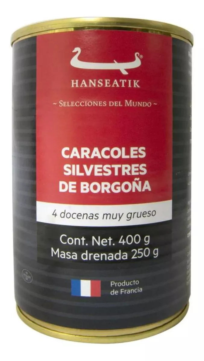 Escargots Caracol 4 Docenas Hanseatik Muy Grueso 400g Lata