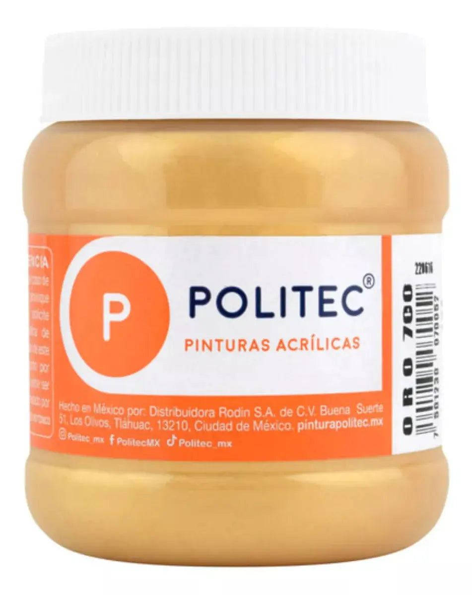 Pintura Metálica Acrílica Mate Politec 250ml Elegir Color Politec