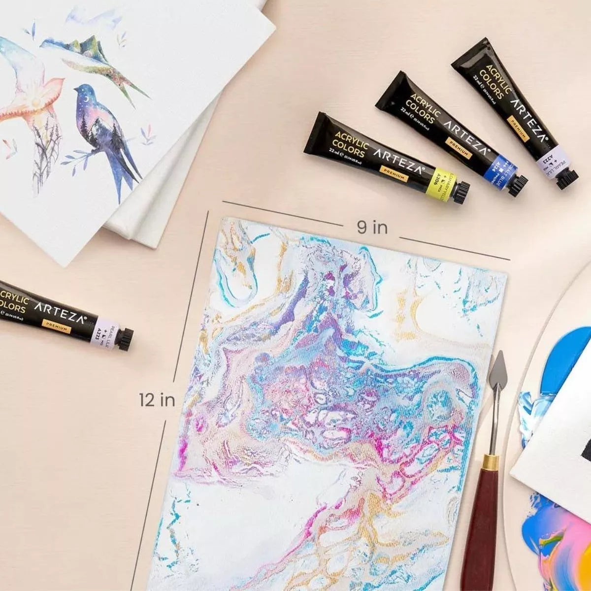 Set 14 Lienzos Carton C Tela Canvas Pintura 22.9x30.5 Arteza