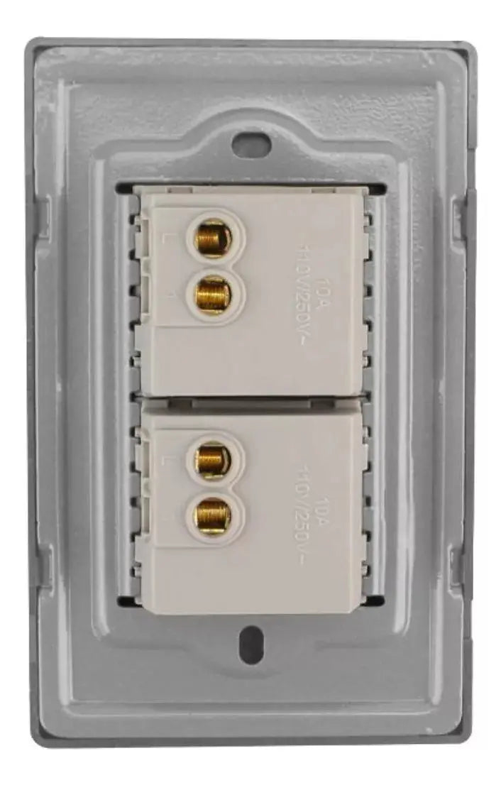 Placa Armada Doble Apagador Sanelec Cordoba Acero Inox 4635 - Marchante MX