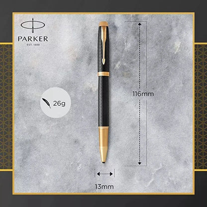 Bolígrafo Rollerball Parker Im Premium Negra Acabados Dorado - Marchante MX