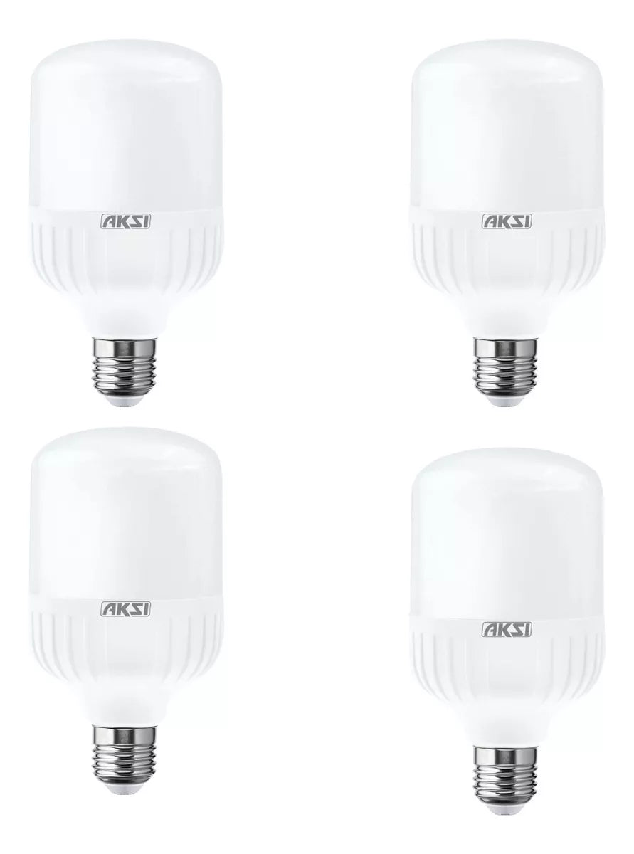 4 Pzs Foco Led Alta Potencia Aksi 20w Luz Blanca Base E27