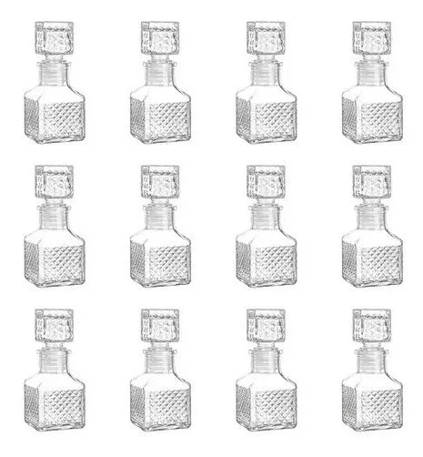 Juego 12 Licoreras Vidrio Cristal Mini Rodas 65 Ml Agua Vino