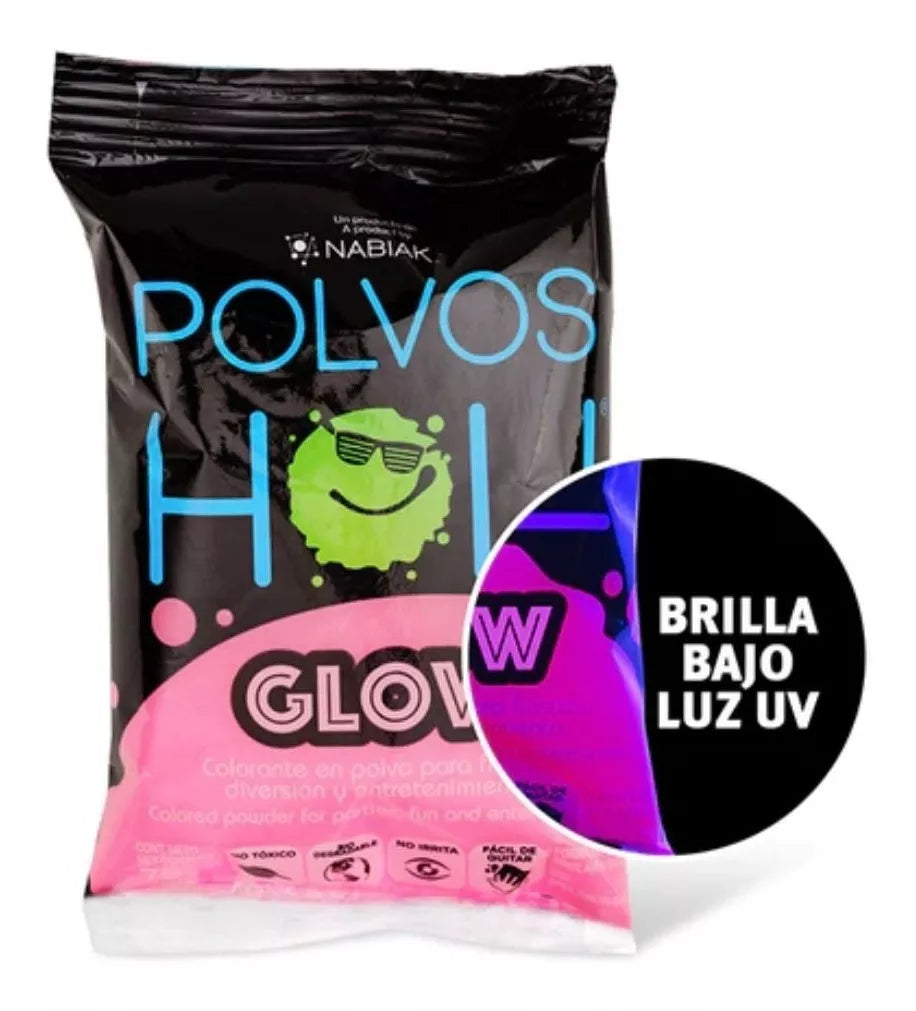 Polvos Holi Glow Original Neón 75gr Paquete De 20 Fiestas