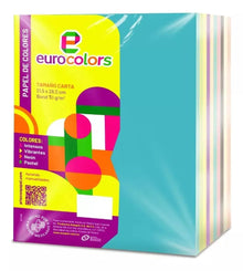 1000 Hojas Colores Eurocolors Tamaño Carta Pastel Arcoiris - Arpapel