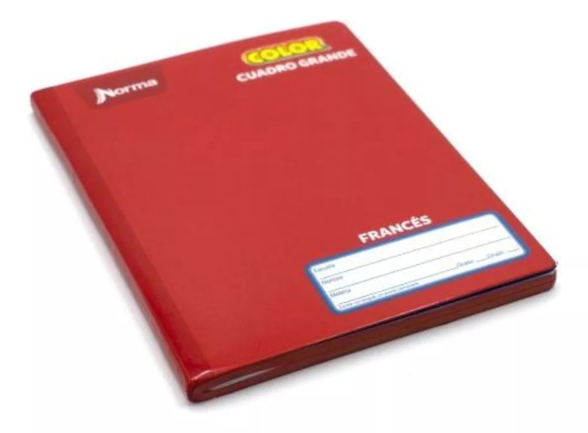 Cuaderno Frances 100hjs Norma Color 360 Cosido Cuadro Grande