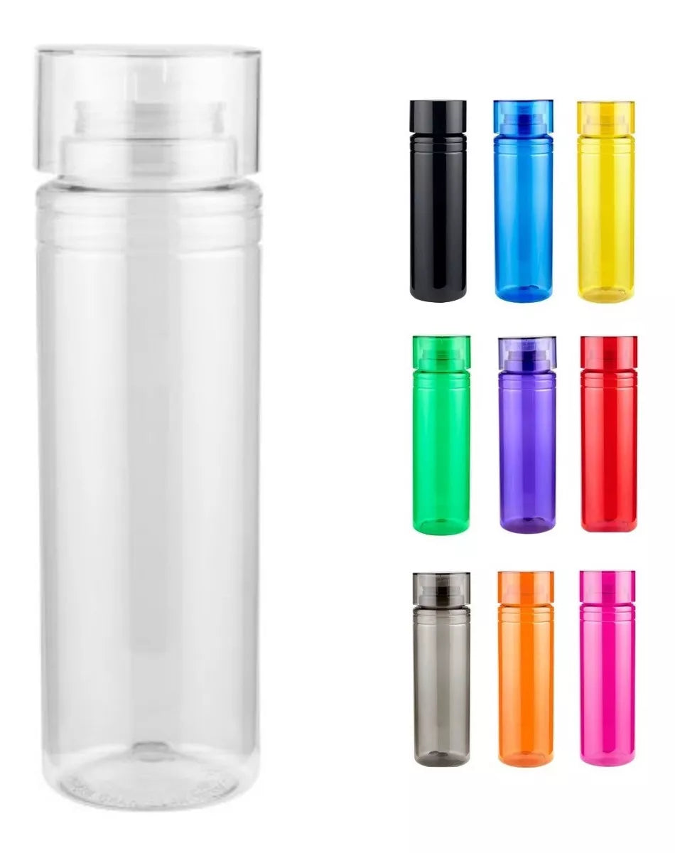 25 Cilindros Plástico Agua 850ml Colores Anfora Botella Agua - MarchanteMX