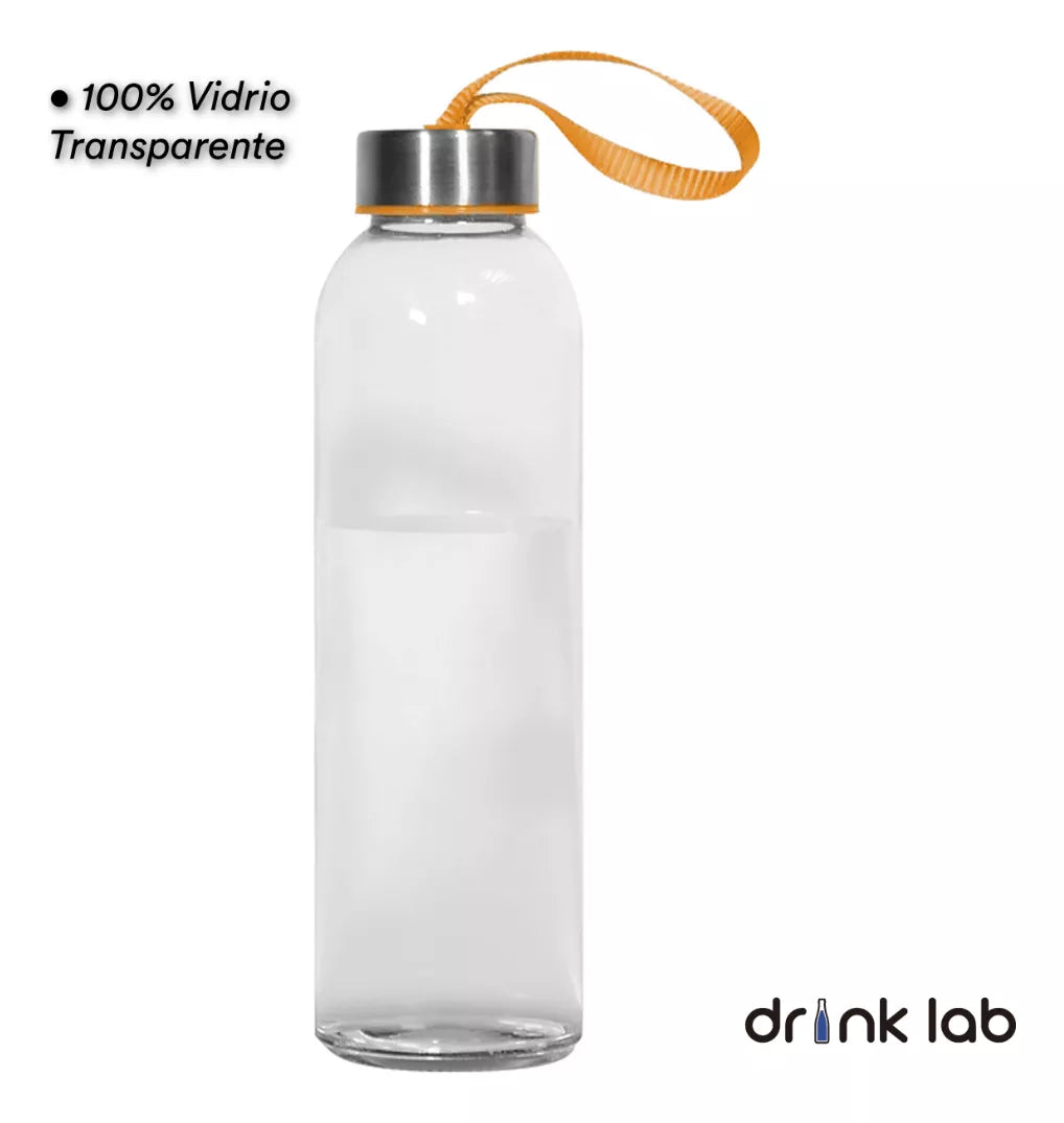 Botella Vidrio Funda Neopreno Agua Sport 600 Ml Resistente