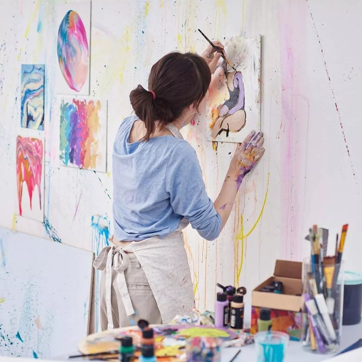 Set 14 Lienzos Carton C Tela Canvas Pintura 22.9x30.5 Arteza