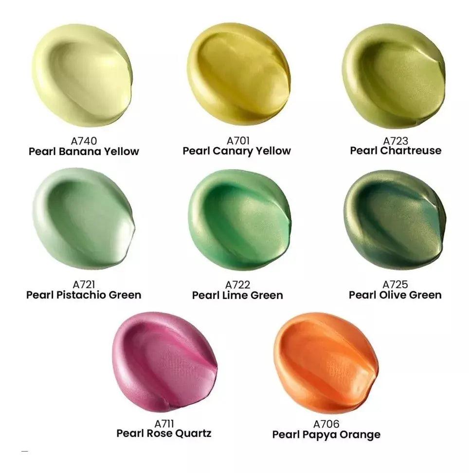 Set De 8 Pinturas Acrilicas Metalicas Brillo Floral Arteza - Arteza - vista lateral