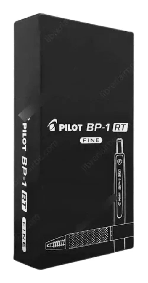 Caja 12 Boligrafos Pilot Plumas Bp1 Rt Retractil Punto Fino Color De La Tinta Color Color Del Exterior Negro