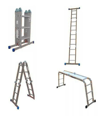 Escalera De Aluminio Multipropósito Peldaños 706633 Gris - Politec - empaque