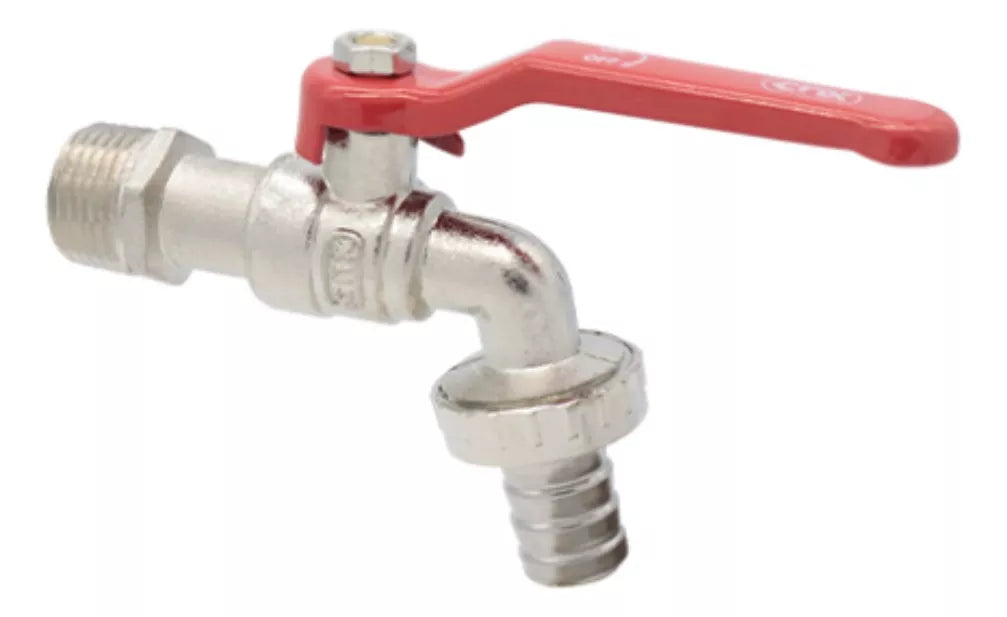 Llave Nariz Italiana 1/2'' Cnx Jardin Maneral Zinc Niquelado