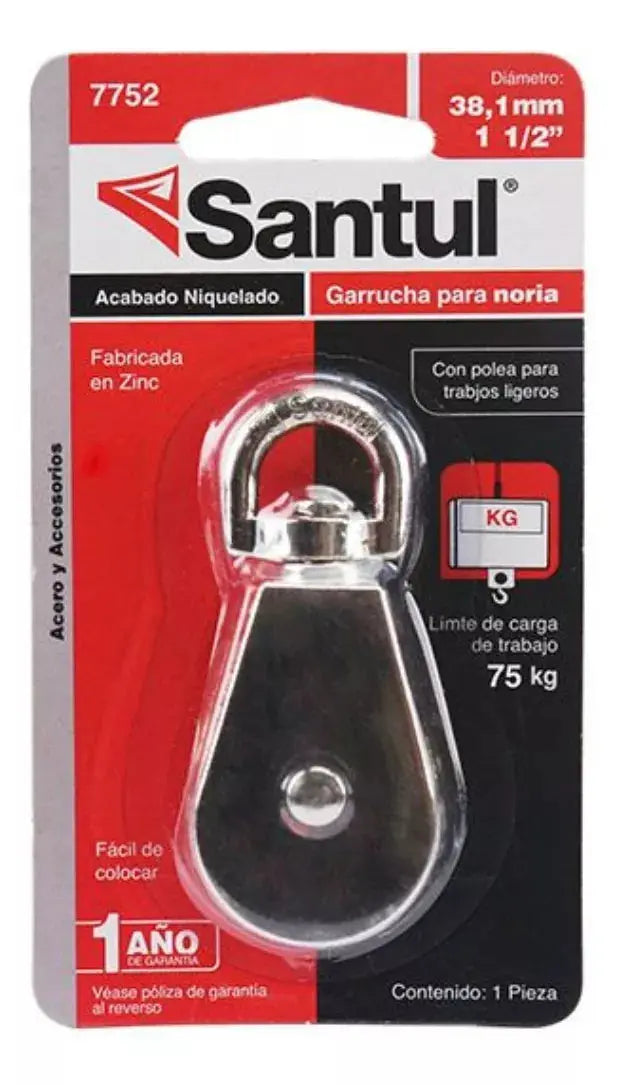 Polea Garrucha Noria 1-1/2 Diametro Niquelado Santul Polea - Marchante MX