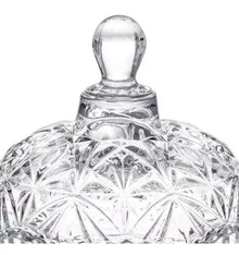 Bombonera Dulcero De Vidrio Cristal Labrado Tapa Resistente