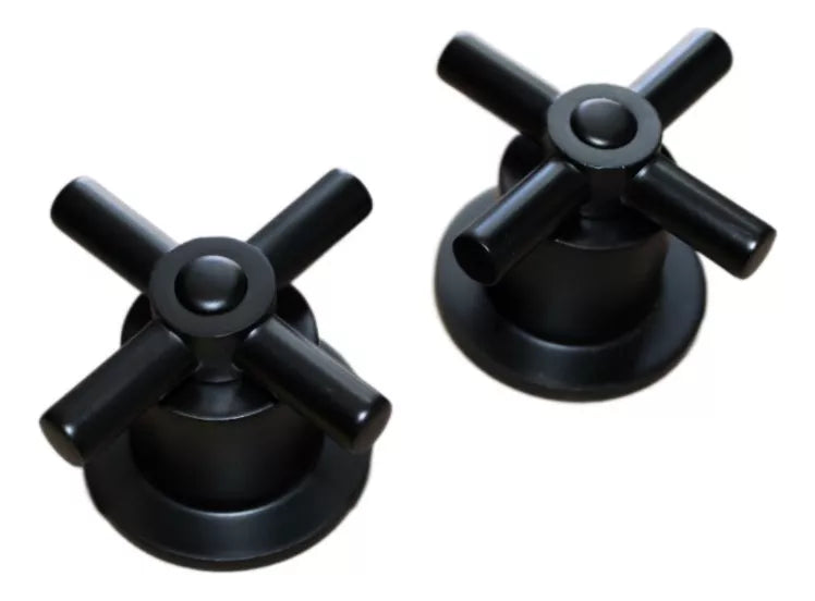 Set Manerales Regadera Meer Acabado Negro Mate Tipo Cruz