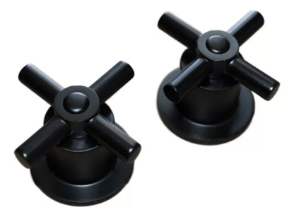 Set Manerales Regadera Meer Acabado Negro Mate Tipo Cruz