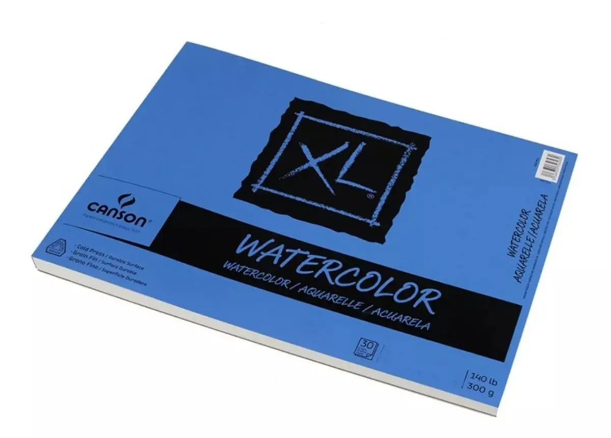 Block Canson Xl Watercolor Acuarela Dibujo 300g 30.5x45 30h - Canson - vista trasera