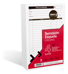 Notas Remisión Original Rayter Esquela 4 Blocks 45 Hojas C/u
