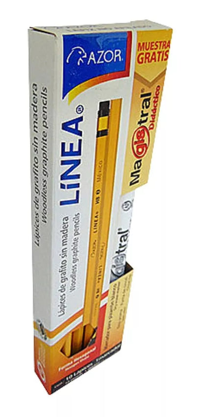 10 Lápiz Escolar Ecológico Grafito 2hb Hexagonal Azor