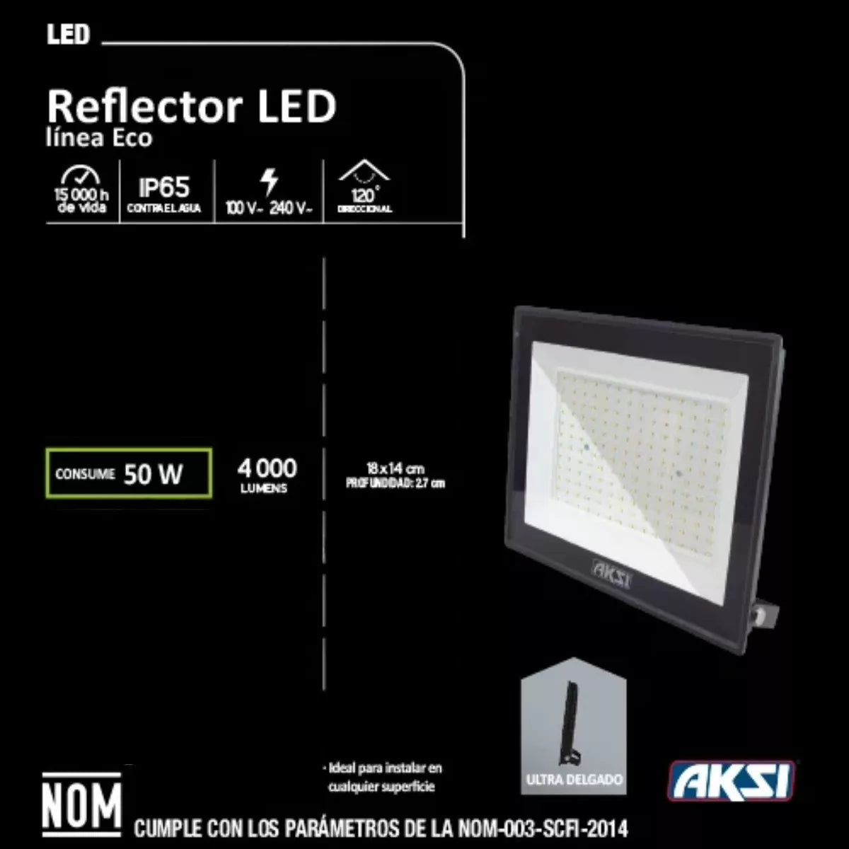 Reflector Led 50w Eco Aksi 116544 Luz Blanca