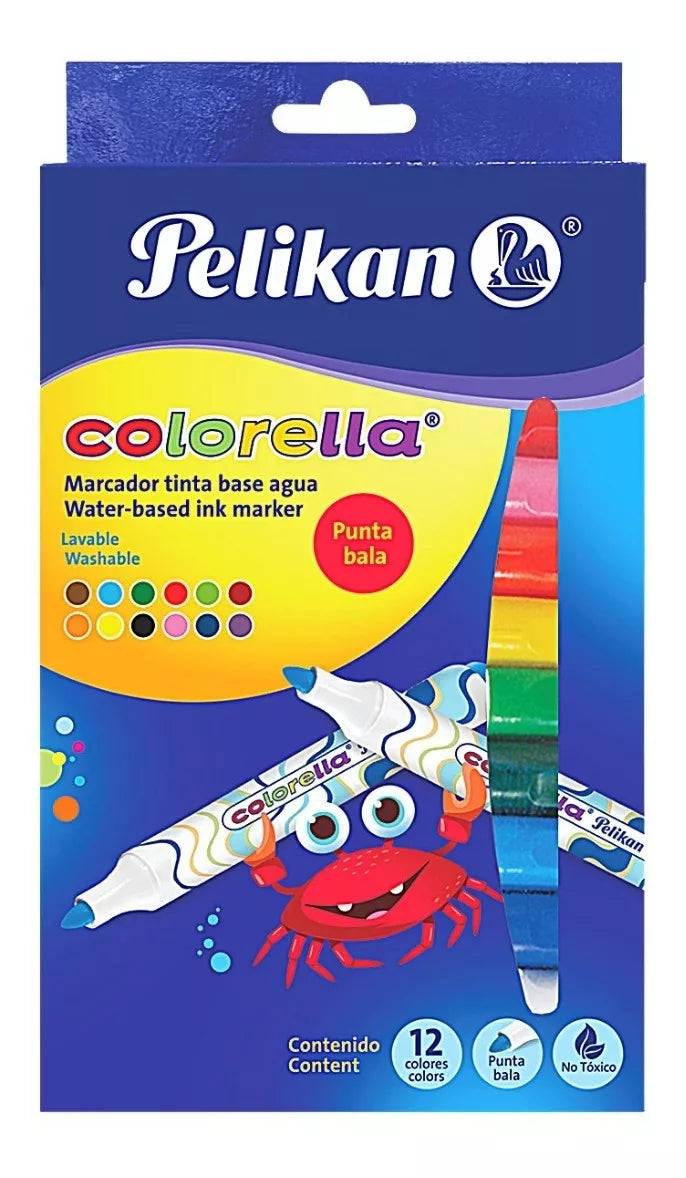 12 Plumones Plumin Pelikan Colorella Dibujo Coloreado Niños